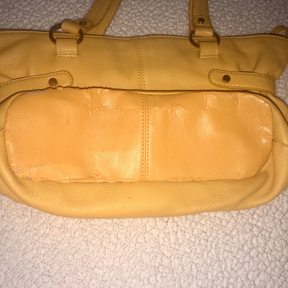 The Sak Tote Leather Purse Yellow - Picture 6 of 8